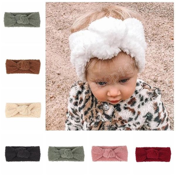 Autumn Winter Mantenha crianças quentes faixa para a cabeça meninas Princesa Knot Headwraps Protect Acessórios de cabelo Photo Adereços