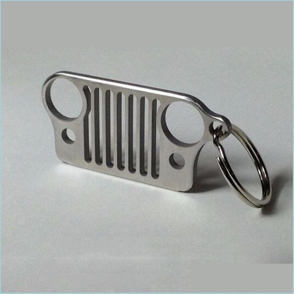 Altri accessori interni Portachiavi di alta qualità Portachiavi Griglia in acciaio inossidabile Portachiavi per Jeep Ring Cj Jk Tj Yj Xj New Drop Deliv Dhka8