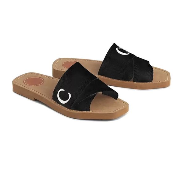 Sandali firmati Ciabatte in tela stampata da donna Ciabatte legnose Ciabatte multicolori con zeppa Sandali neri Ciabatte con tacco alto Fondi spessi Piattaforma da donna Espadrillas Ciabatte