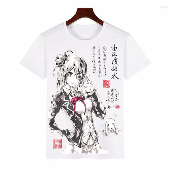 Camisetas masculinas anime minha comédia romântica da juventude está errada porque eu esperava camiseta hikigaya hachiman cosplay fashion shirt camisetas