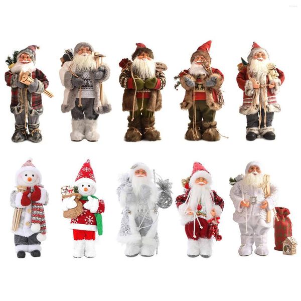 Decorações de Natal Papai Noel estátua estátua coleta de figuras de férias de Natal