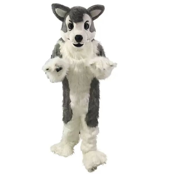 Maskottchenpuppenkostüm Halloween Grey Wolf Fuchs Husky Hundefursuit Maskottchen Kostüm Anzügen Partyspiel -Kleid Outfits Karneval Weihnachten Ostern Erwachsene Größe