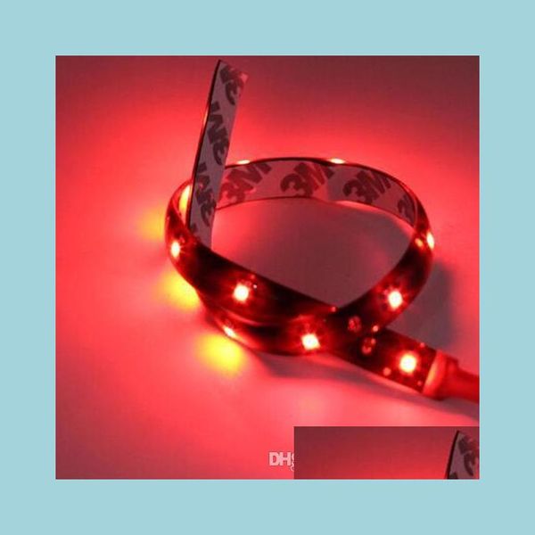 Luci di marcia diurna 4X Car 30Cm 15Led Light Mot Led Strip 12V Caldo Freddo Bianco Giallo Verde Blu Rosso Nastro Luci per armadi a soffitto Dhkyq