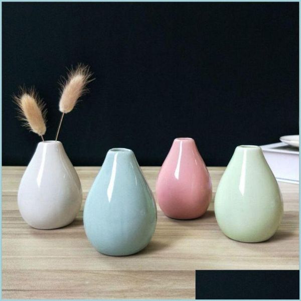 Vasi Decorazione domestica creativa Piccoli vasi in ceramica Arredamento semplice e moderno per soggiorno Fiore secco Oggetti decorativi Ornamento Mini vaso 26 Dhwrj