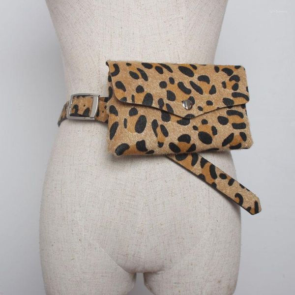 Belts Fashion Street Show Leopard-Print Horse Hair Mobile Phone Cintura decorativa rimovibile e Girl del portafoglio zero