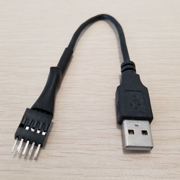 10pcs/lote placa -mãe USB interna 9pin externo USB um masculino a masculino Extensão de dados Escudo para o computador PC 20cm