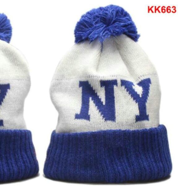 NY NYK Beanie 23 North American Basketball Team Side Patch Winter Wool Sport Cappello lavorato a maglia Cappellini con teschio