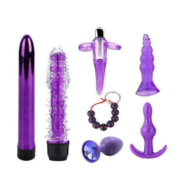 Beauty Items 7Pcs Anale Plug Dildo Vibrator sexy Speelgoed voor Vrouwen Mannen Bdsm Bondage Volwassenen Games om G spot Vagina Massager Clitoris Stimulator