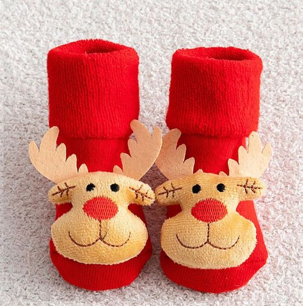 Kinder Kindersocken für Mädchen und Jungen, rutschfeste bedruckte Baumwolle, Kleinkind-Baby-Weihnachtssocken für Neugeborene, kurze Kleidung