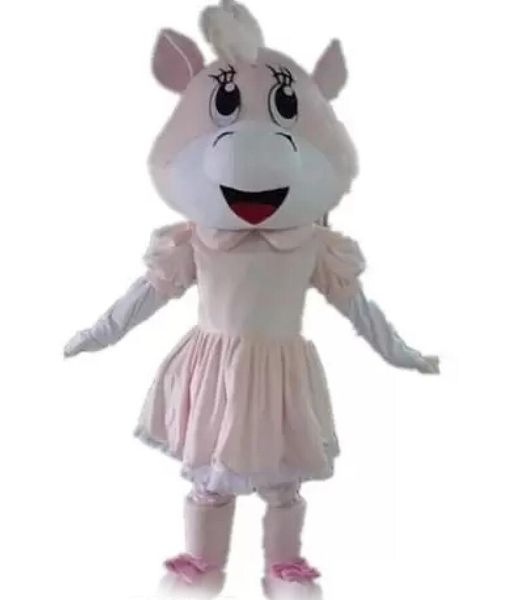 2022 Vendita di fabbrica scontata un costume da mascotte di mucca con un vestito rosa da indossare per adulti