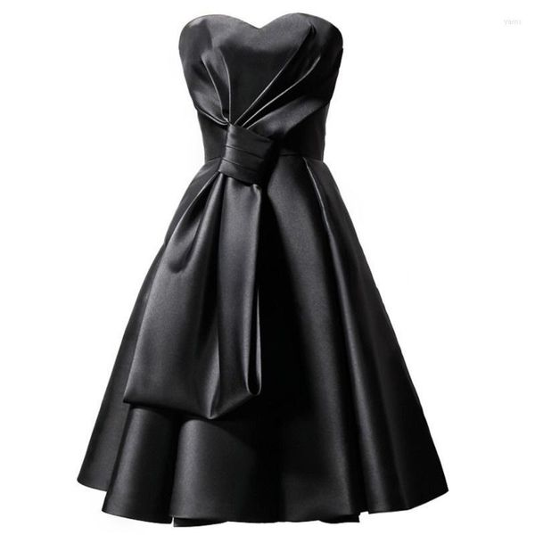 Lässige Kleider 2022 Sexy trägerlose schwarze Party Robe Ball Hochzeit Midikleid Elegantes Abendkleid Prom Cocktail für Frauen Sommerkleid Tunika