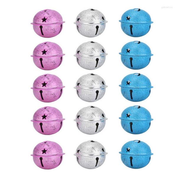 Вечеринка Bell 15pcs Jingle Bells 1.6 дюйма розовый синий белый сильный металлический яркие цвета широко используется ремесло для сумки для ключей