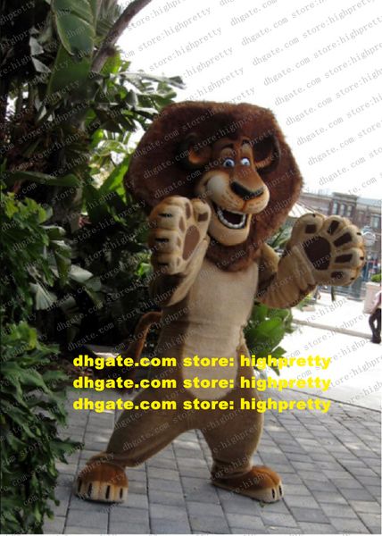 Madagascar Lion Alex Costume della mascotte Personaggio dei cartoni animati per adulti Vestito completo Camminata ambulante Cerimonia di inizio attività zz7682