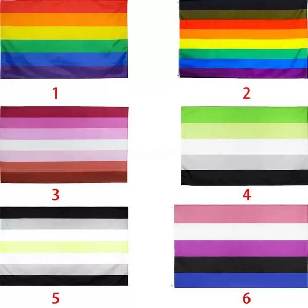 Estilos LGBT lésbica gay bissexual transgênero semi -assexual sinalizador de arco -íris da bandeira do arco -íris bandeira da bandeira lésbica B1019