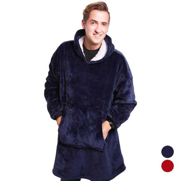 Autres vêtements en peluche Coral Fleece Sherpa Couverture avec manches Super Soft Warm Outdoor Pocket Hoodie Adulte Hiver Hooded TV Couvertures T221018