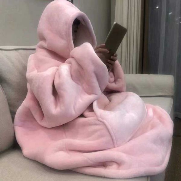 OUTROS APARELO UNISSISEX Warm espessante TV com capuz com capuz Cobertor para adultos e crianças gigantes de lã Gigante Pocket Cobertor de inverno Viagem doméstica T221018