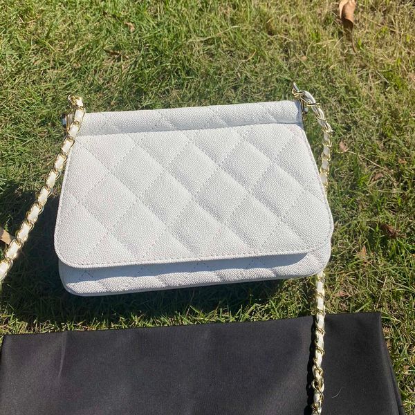 22A Top Kaviar Brieftasche Designer -Tasche Echtes Leder Matelasse Vintage Hardware Kette kleine Abfallbeutel