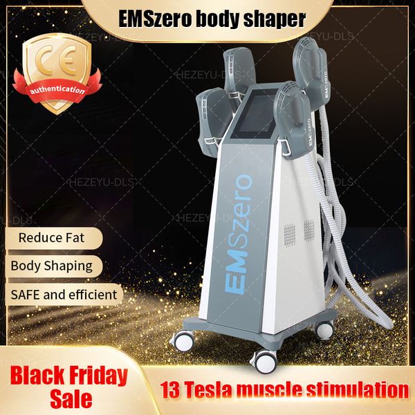 Black Friday Friday Especial em Slimming Neo DLS-EMSLIMLim RF Bordagem de gordura Equipamento de beleza 13 Tesla Hi-EMT Nova Máquina de estimulador de músculo eletromagnético com 2/4/5 alças