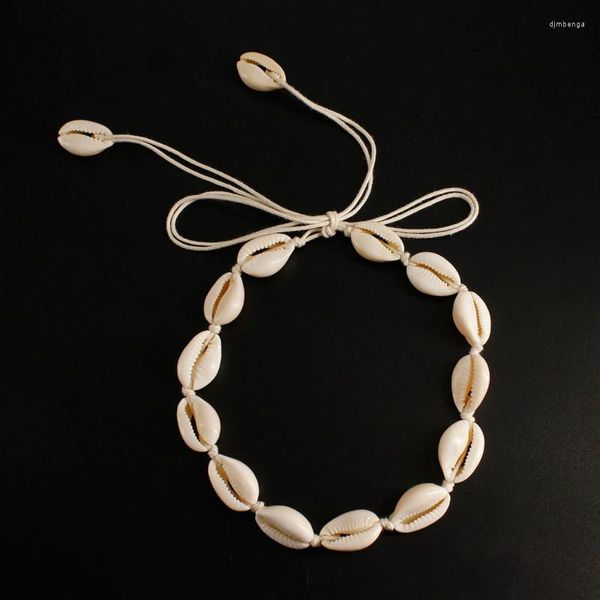 Anhänger Muschel Muschel Halskette Frauen Schmuck Sommer Strand Muschel Halsband Bohemian Seil Kauri Perlen Halsketten handgefertigt