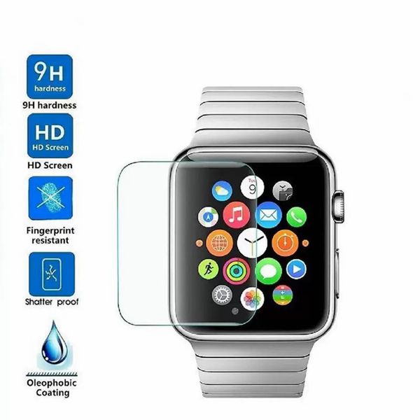 Für Apple Displayschutzfolien, transparent, gehärtetes Glas, Härtegrad, kratzfest, 45 mm, 41 mm, 42 mm, 38 mm, 44 mm, 40 mm, Serie 7, 6, 5, 4, 3, 2, 1, 9H