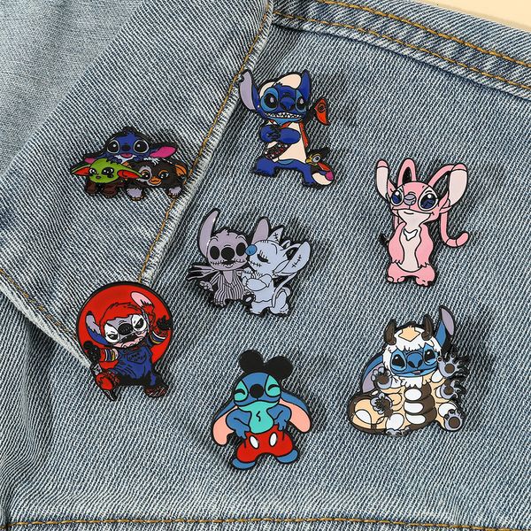 40colors Blue elf friends bear duck mouse halloween characters Cute Anime Movies Games Hard Enamel Pins Collect Metal Cartoon Brooch Backpack Hat Badges