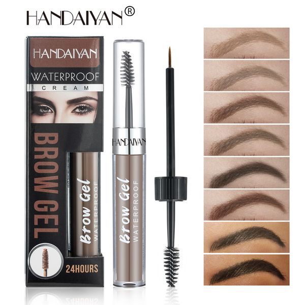 Handaiyan Tint Brow Tint Водонепроницаемые кремовые глазные бровь Гель карандаш карандаш с двойными головками с кистью 8 оттенков кожи легко до Uselong Последние 24 часа макияж