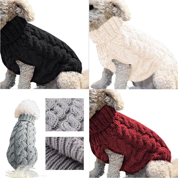 Hundebekleidung für den Winter, warm haltend, weich gestrickt, Heimtierbedarf, mehrfarbig