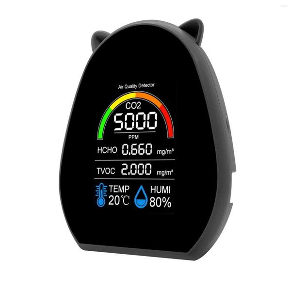 5IN1 Detector CO2 -метр TVOC HCHO Home Intelligent Gas Analyzer Цифровой качество воздуха Многофункциональная среда