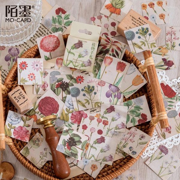 Geschenkpapier 46 Stück / Set Haustieraufkleber Blumenserie Pflanzentagebuch DIY-Material Scrapbooking für Schreibwarenbedarf Handwerk Standard