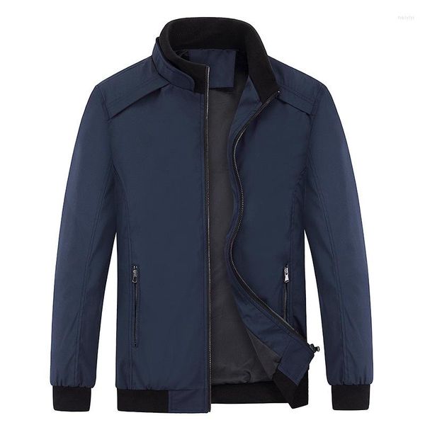 Giacche da uomo Giacca primaverile da uomo Colletto alla coreana sottile Casual Ragazzi Cappotto di grandi dimensioni 3xl 4xl Moda Autunno Giacca a vento blu Maschile