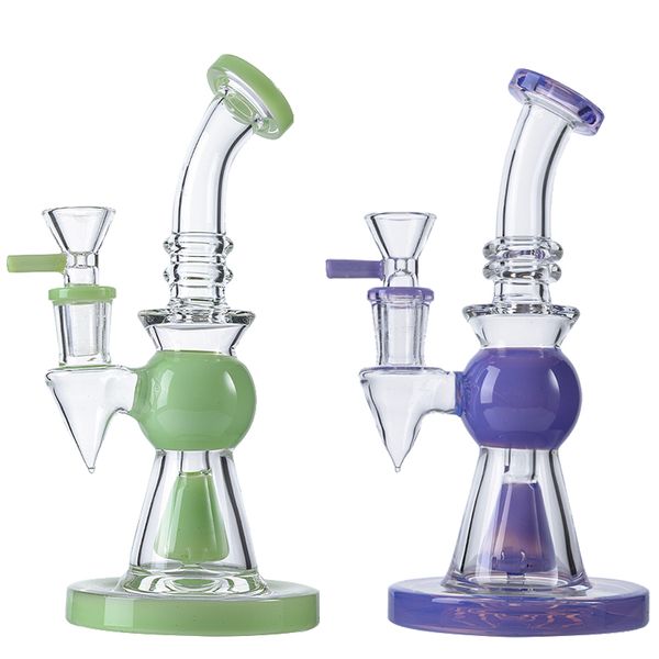 Pyramid Design Glasbong-Wasserpfeifen Kurzes Nect-Mundstück Wasserpfeifen Duschkopf Perc-Öl-Dab-Rigs mit Schüssel 14-mm-Innengewinde Berauschende Glasbongs