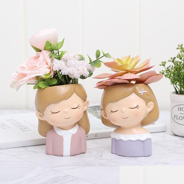 Çiziciler Yaratıcı Aşıklar Reçine Flowerpot Başrahip Bitkiler Ekici Pot Mini Kaktüs Çiçek Xmas Düğün Ev Dekora T9I001008 243 DHLRC