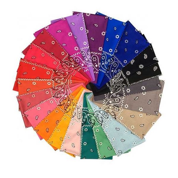 Großhandel multifunktional und farbenfrohe Customer Cotton Square Fabric Custom bedrucktes Kopfschmuck Klassiker Paisley Bandanna Schal