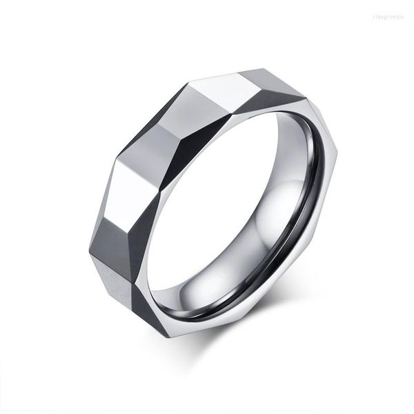 Кластерные кольца прохладное блестящее многогранное вольфрамовое кольцо для женщин Мужские геометрические украшения модные 5,5 мм оптовые годовщины подарок сувениры