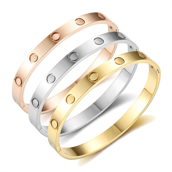 Bracciale uomo designer braccialetti amore lusso donna amanti gioielli argento oro rosa fascino acciaio inossidabile diamanti vite braccialetto per matrimonio non appannamento