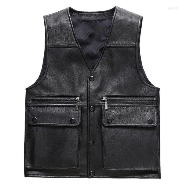 Gilet da uomo Cappotti in pelle PU Cappotti esterni Giacche da uomo Autunno Inverno Gilet da uomo Capispalla Gilet XXXXL