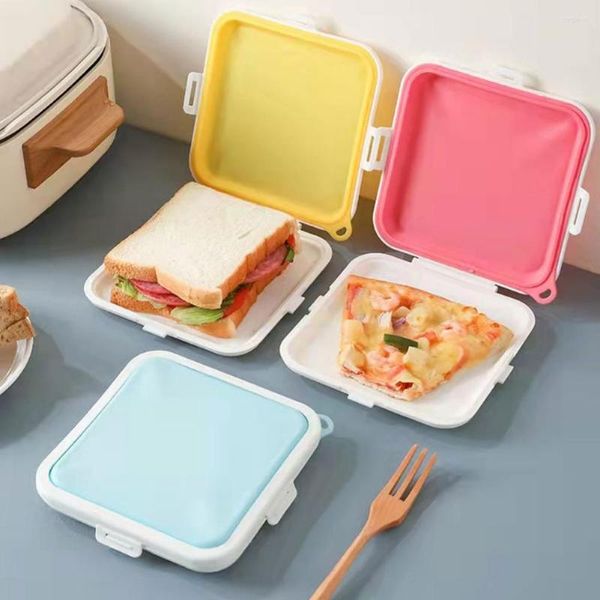 Bottiglie di stoccaggio Sandwich-Sandwich Bento Box Bento Box Eco-Friendly Coint Food Container Dince Acquisti Silicone riutilizzabile