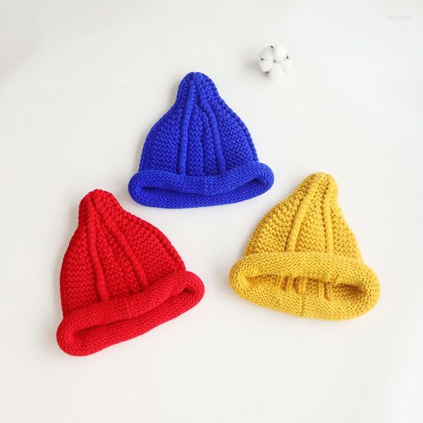 Berets Kinder Strickmütze Herbst Winter Tag Pullover Baby Wolle Jungen und Mädchen Niedlich Super Nippel Warme Koreanische Version