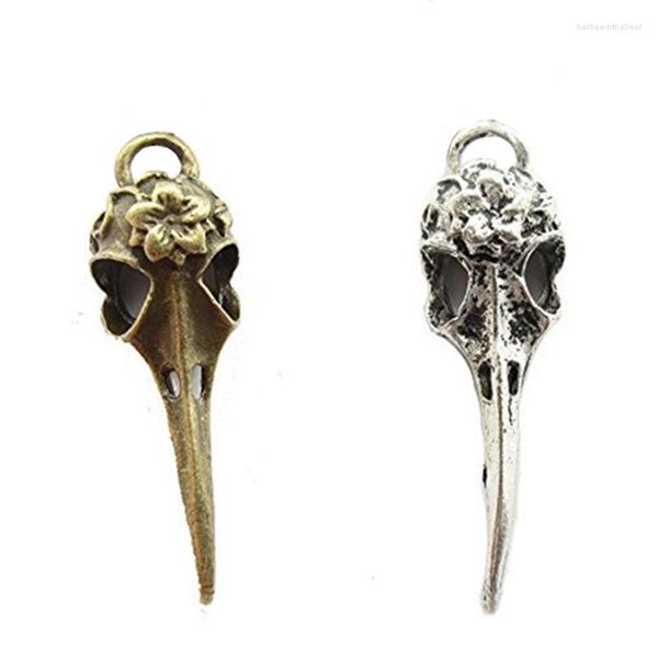 Colares pendentes 8pcs Raven Skull Bird Head Charme