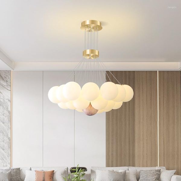 Kronleuchter 2022 Led Milchglas Ball Küche Leuchte Hängen Lichter Restaurant Decke Anhänger Lampen Wohnzimmer Innen Dekor