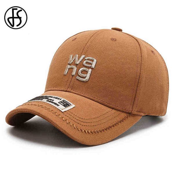 FS Elegante berretto da baseball estivo in cotone di marca marrone per uomo donna semplice berretto hip-hop sport all'aria aperta cappelli da golf cappello da camionista osso G221018
