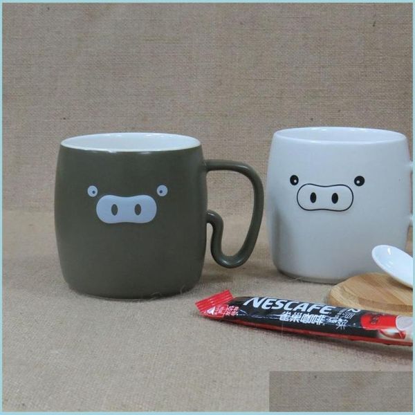 Tassen Cartoon Schwein Keramik Praktische Tasse Matte Licht Kaffeetassen Liebhaber Geschenk Originalität Tumbler Schöne Valentinstag Student 6 1Tnb1 Dhfih