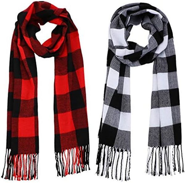 Caloroso plaid tartan che controllava le donne sciarpa invernale e avvolge unisex natalizio