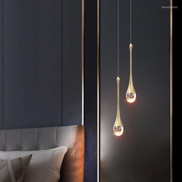 Люстры настраиваемые постмодернистские хрустальные светодиодные подвесные светильники Черный/золотая вода капля ламповые лампы