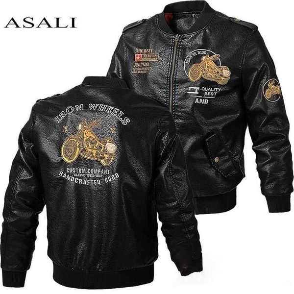 Jaquetas masculinas couro de couro masculino magro de casaco fit stand colar jaqueta pu casacats motocicleta casual motocicleta faux fur s-5xl lã 201130