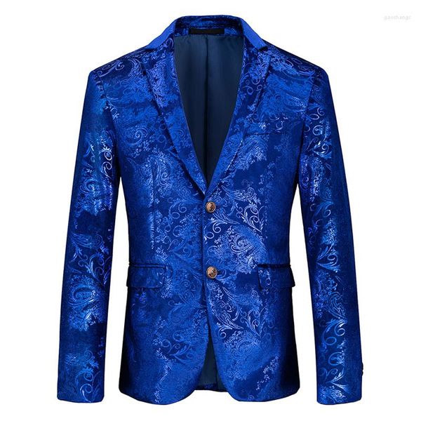 Abiti da uomo Boutique Fashion Gold Blazer 2022 Bronzing Mens Slim Fit Giacca da uomo Wedding Nightclub Stage Party Dress Plus Size