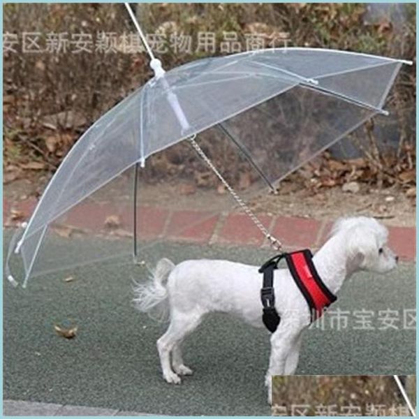 Собачьи воротники поводки прохладно домашние животные поставляют поставки usef прозрачный PE PET маленький зонтик собаки с собаками ведут