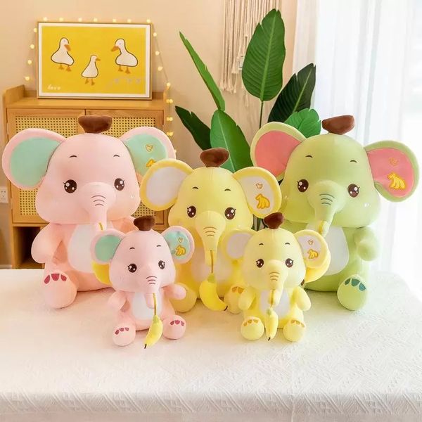 Cartone animato banana baby elephant peluche creativo elefante bambola bambino comfort bambole cuscino ZM1019