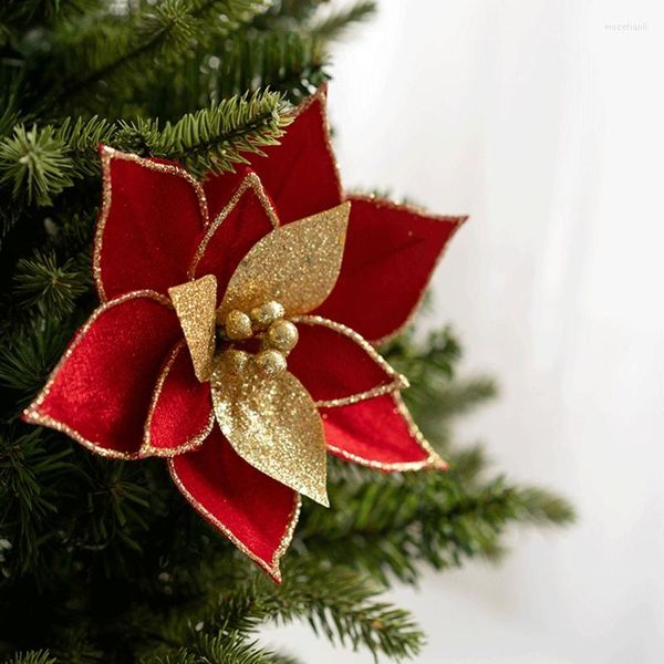 Рождественские украшения xx9b искусственное блеск цветочная фланелевая ткань цветочные орнамент