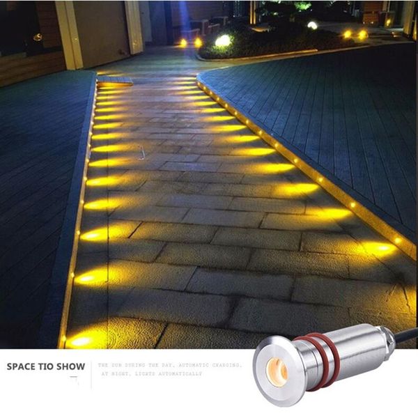 Mini faretto da incasso 1w lampade sotterranee 12v luci a piattaforma led impermeabile lampada da terra per terrazza con acqua esterna passo light302n